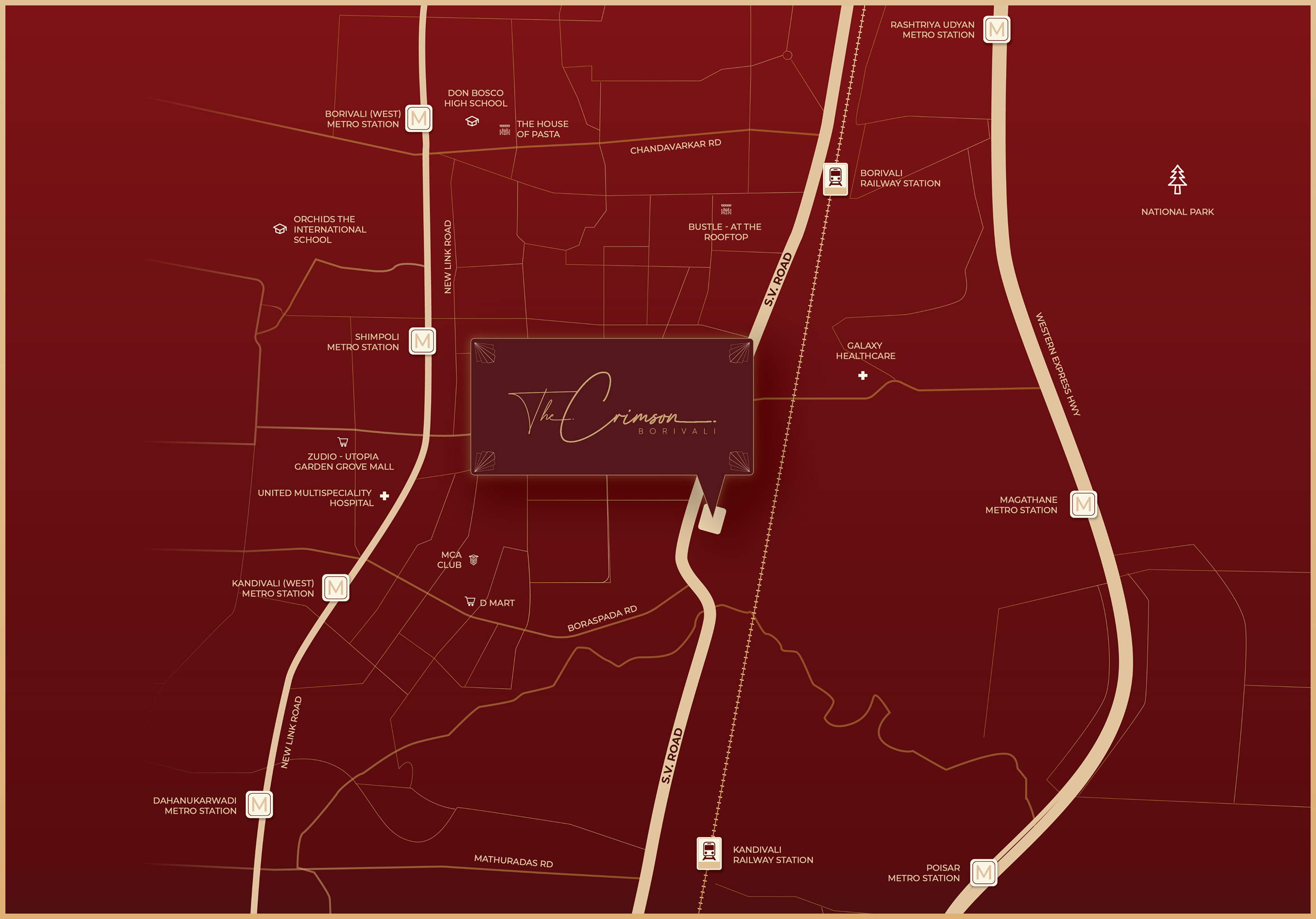Map showing The Crimson Borivali location